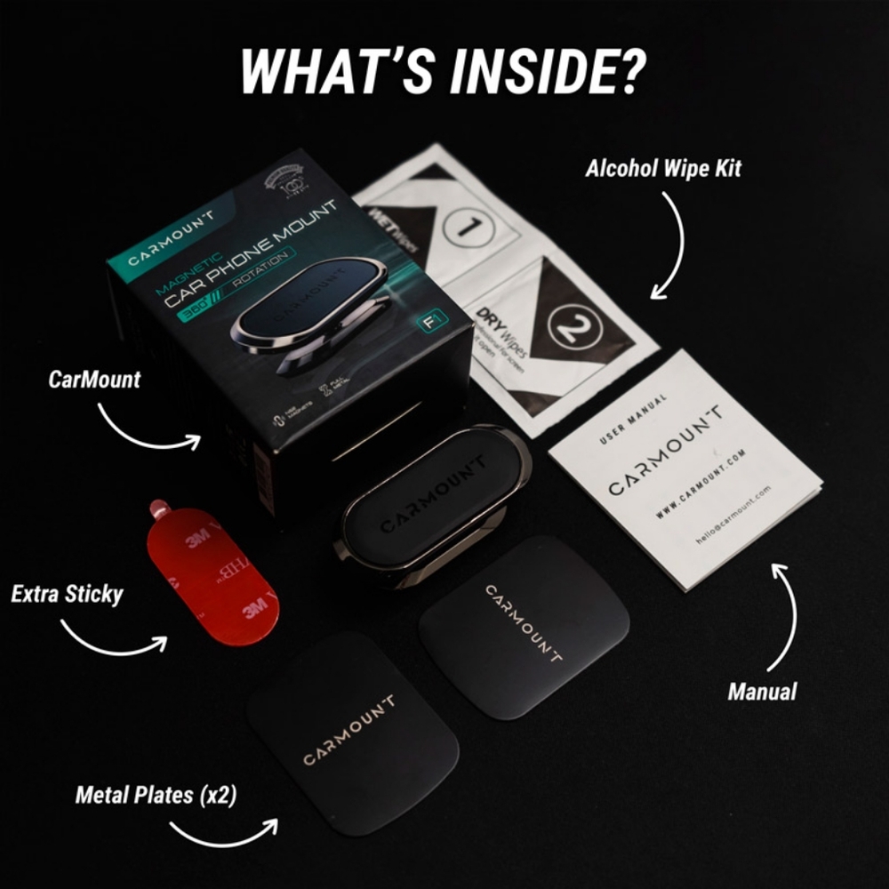 CARMOUNT - Magnetic Phone Mount - 360⁰ Rotation - Picture 6 of 10